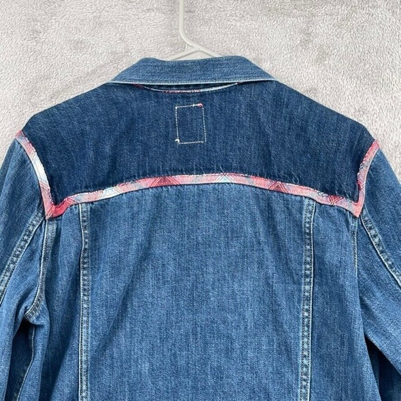 Gap x Pendleton Jacket Women XL Blue Denim Jean Icon Plaid Trim Heritage Western - Picture 8 of 16